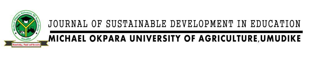 Journal of Sustainable Education - MOUAU